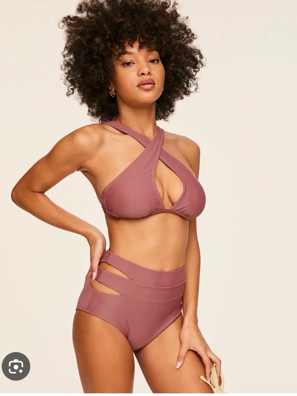 Adore Me High-Waist Cross-Front Bikini Set